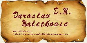 Daroslav Maletković vizit kartica